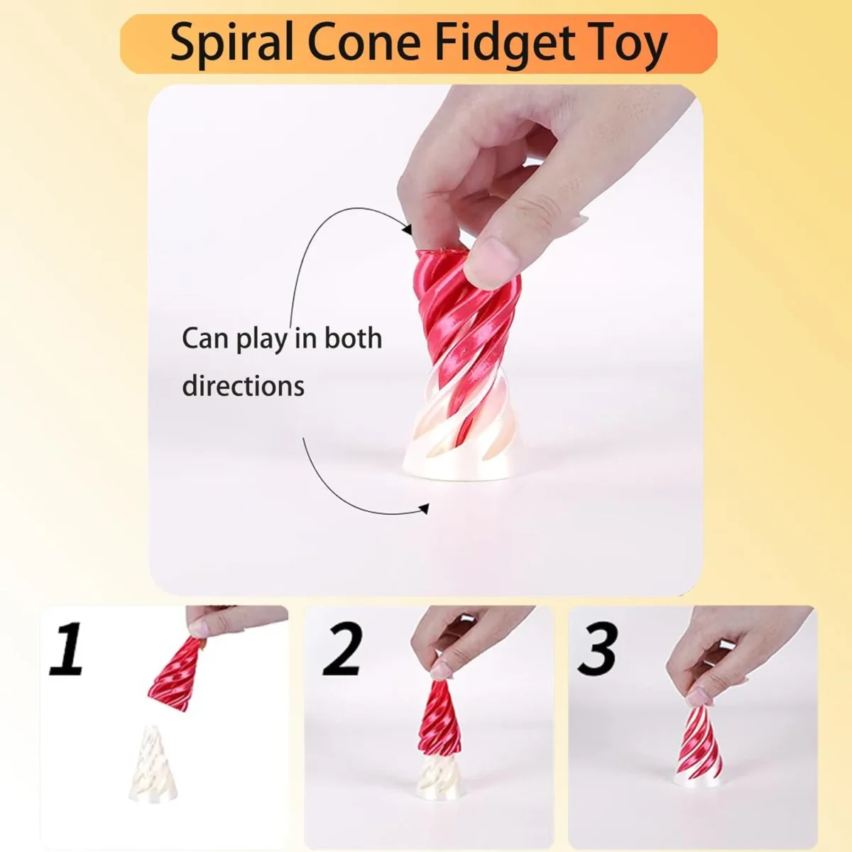 3D Printed Spiral Cone Fidget Toy - Image 4